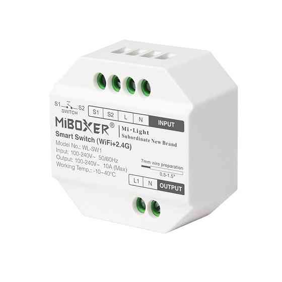 Miboxer Смарт Реле 10А 220v Мілайт Бездротове Керування Wi-Fi + RF2.4G Mi Light Київ