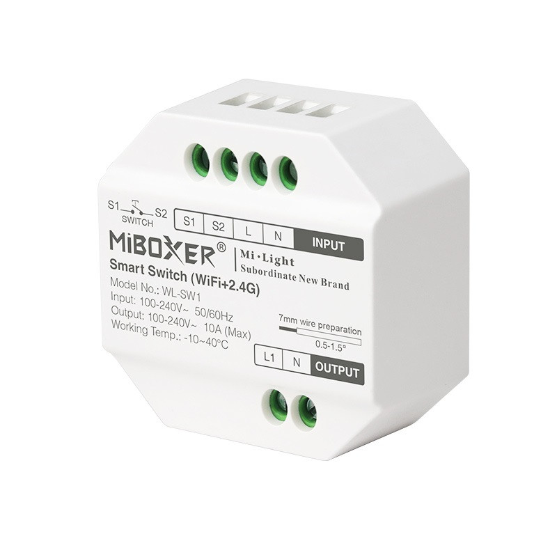 Miboxer Смарт Реле 10А 220v Мілайт Бездротове Керування Wi-Fi + RF2.4G Mi Light Київ - фото 1