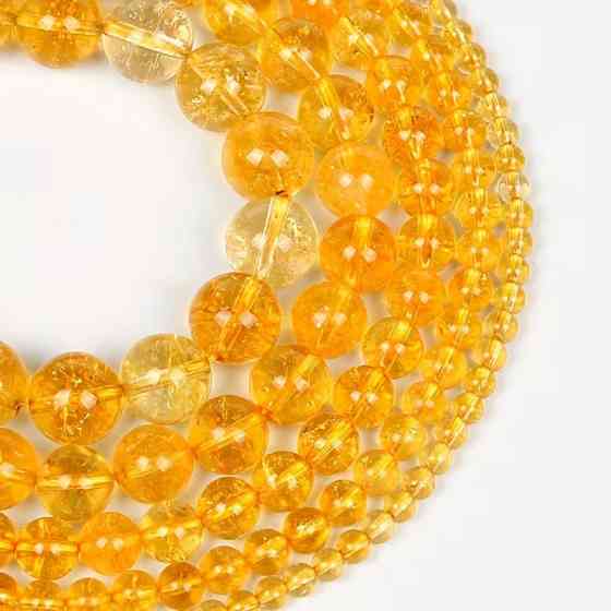 Намистини цитрин на нитці — прозорі жовті, близько 60 шт Київ