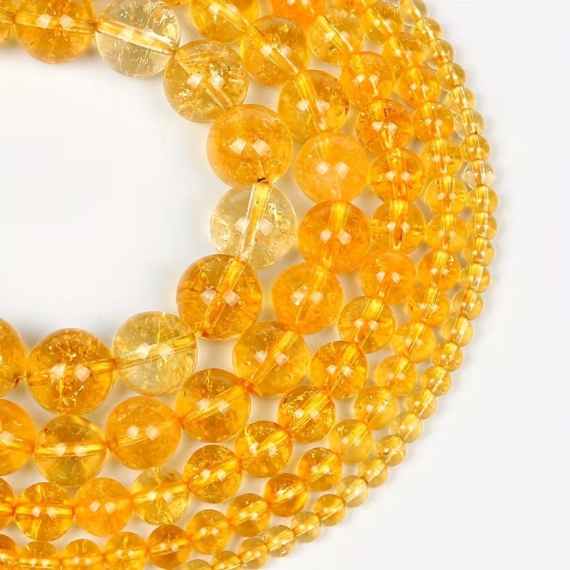 Намистини цитрин на нитці — прозорі жовті, близько 60 шт Київ - фото 4