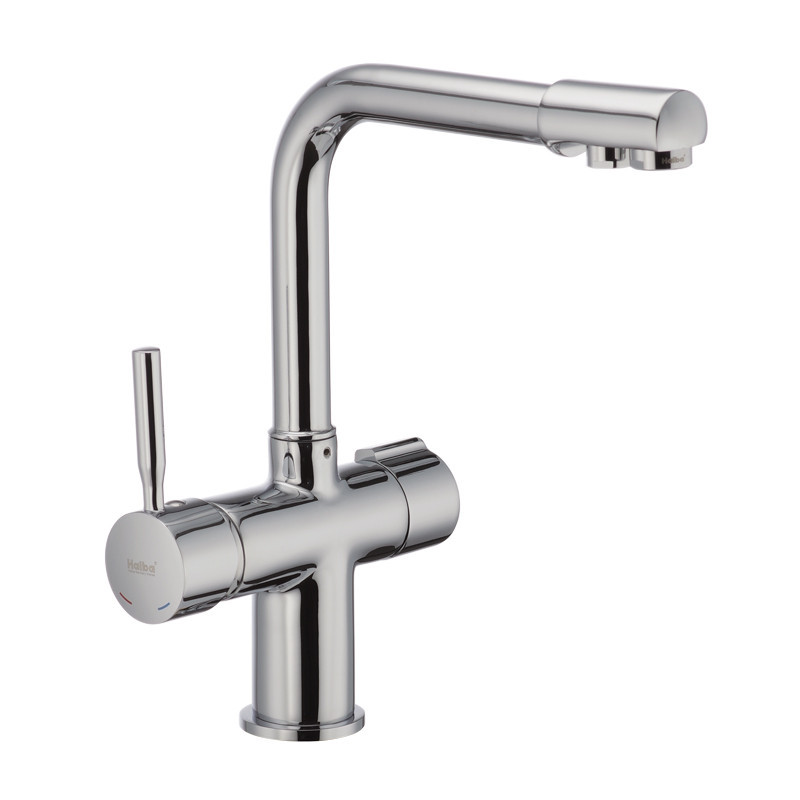 Змішувач для кухні (на мийку) Haiba HANS 021 з виходом для питної води латунь/хром (HB0816) Чернівці - фото 2