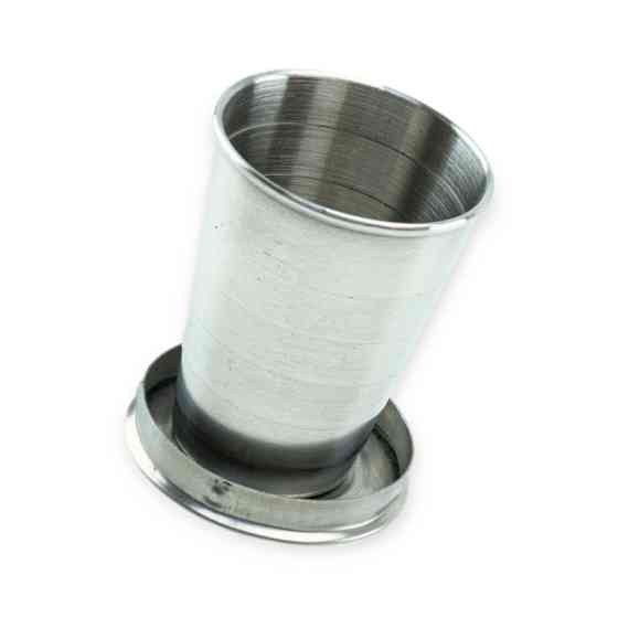 Стакан автомобильный нержавейка складной с крышкой 50мл 