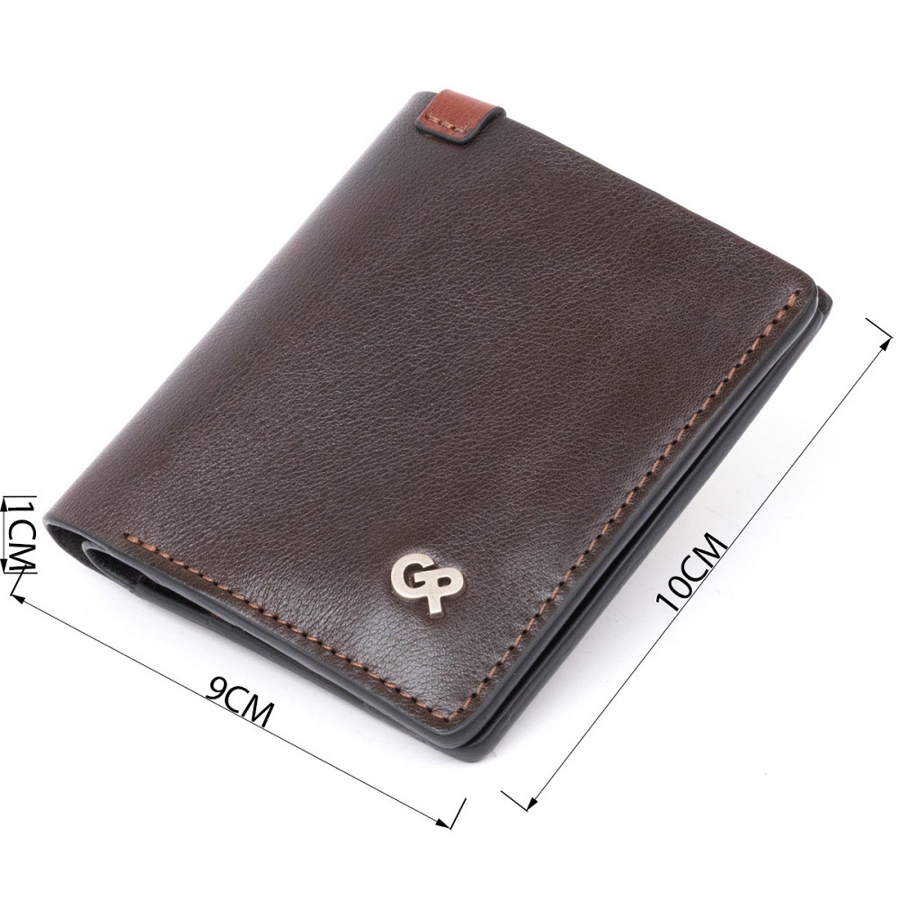 Вертикальне портмоне-кредитниця комбі в гладкій шкірі GRANDE PELLE 11328 Коричневе Київ - фото 3