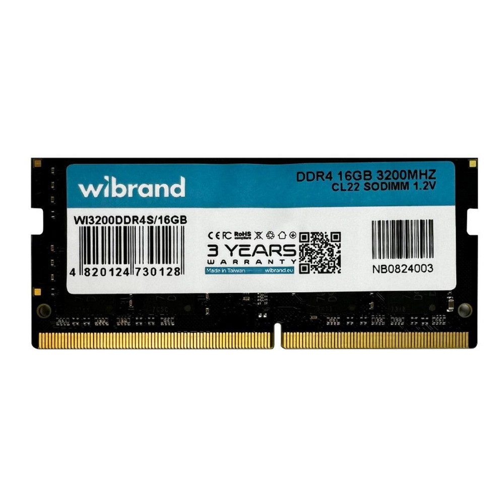Оперативна пам'ять DDR4 Wibrand 16GB 3200MHz CL22 SODIMM WI3200Оперативна пам'ять DDR4S / 16GB Одеса - фото 1