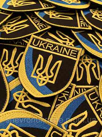Шеврон ukraine (Форма щит. На липучці) Розмір 8x7см Київ
