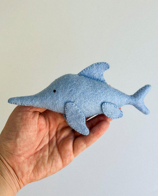 Мягкая фетровая игрушка динозавр ихтиозавр ручной работы – безопасная развивающая игрушка Киев - изображение 1