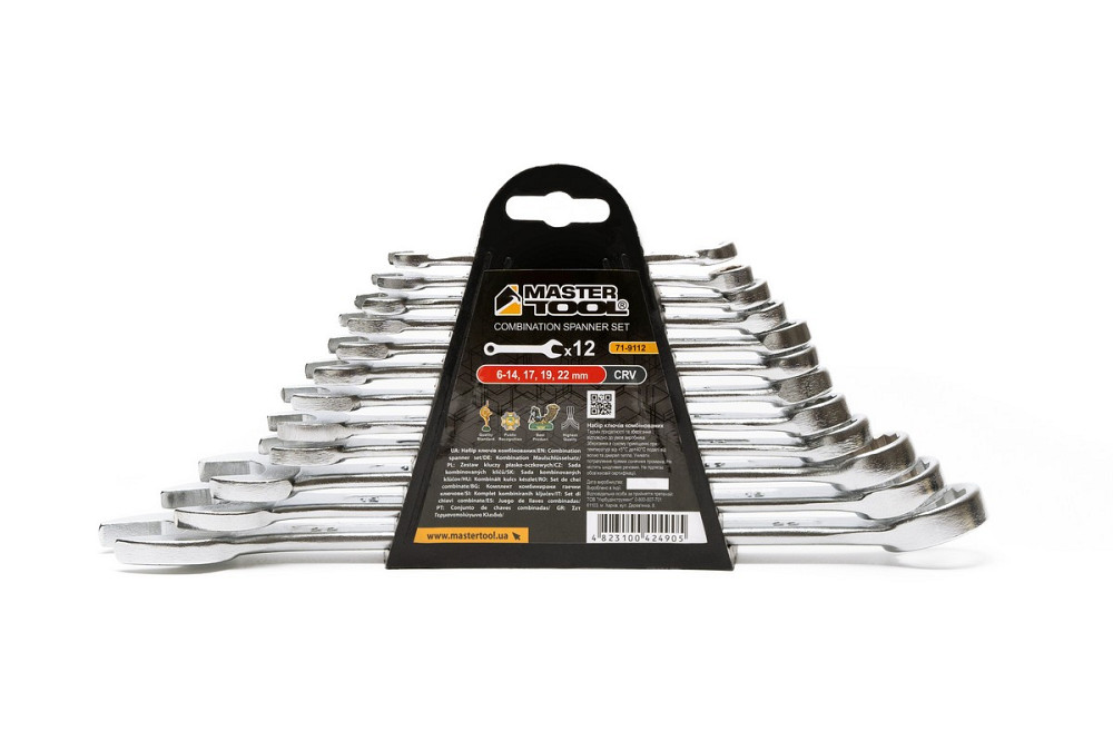MASTERTOOL Ключі комбіновані MASTERTOOL MATT FINISH набір 12 шт (6/7/8/9/10/11/12/13/14/17/19/2 Киев - изображение 1