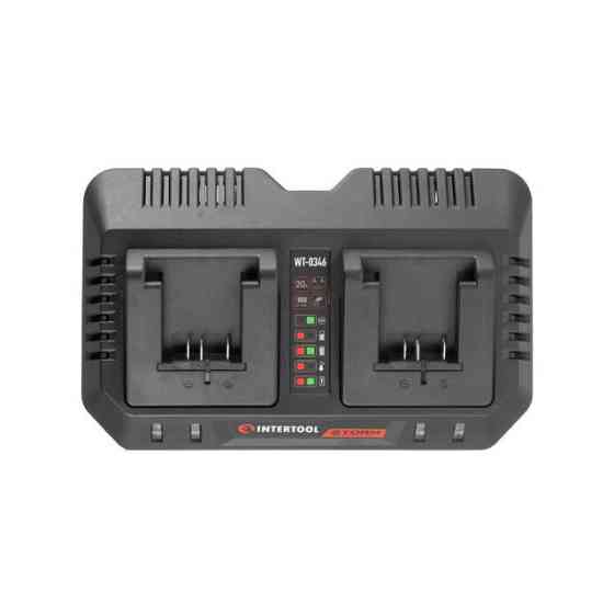 Зарядка INTERTOOL WT-0346, 0 В, струм заряду 4,0+4,0 А, для Li-Ion акумуляторів - сумісна з усіма АКБ 20В Львів