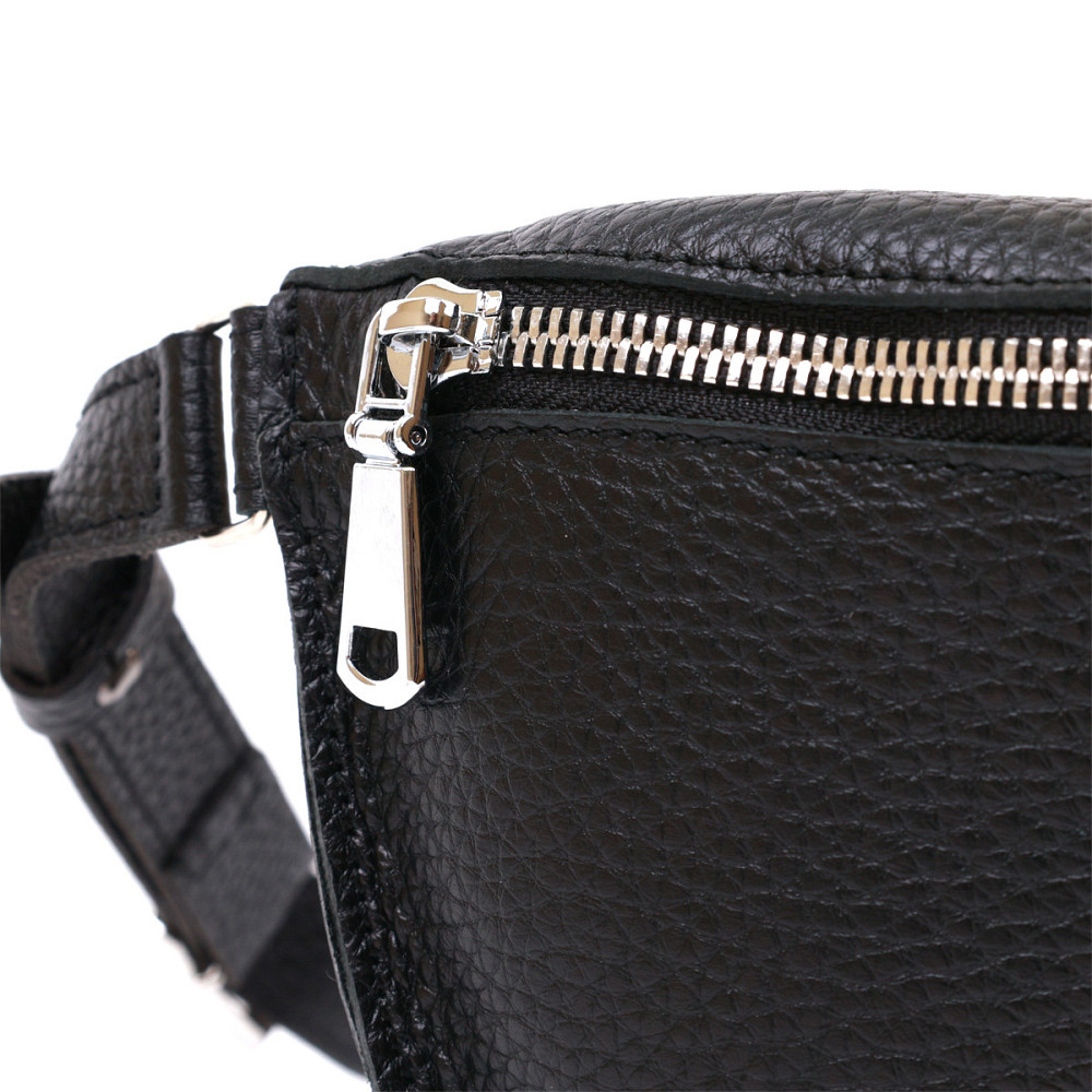 Шкіряна жіноча бананка Shvigel 16373 Чорний Київ - фото 8