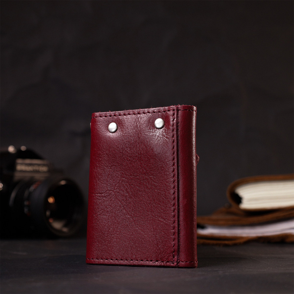 Містка жіноча шкіряна ключниця GRANDE PELLE 11642 Бордовий Київ - фото 9