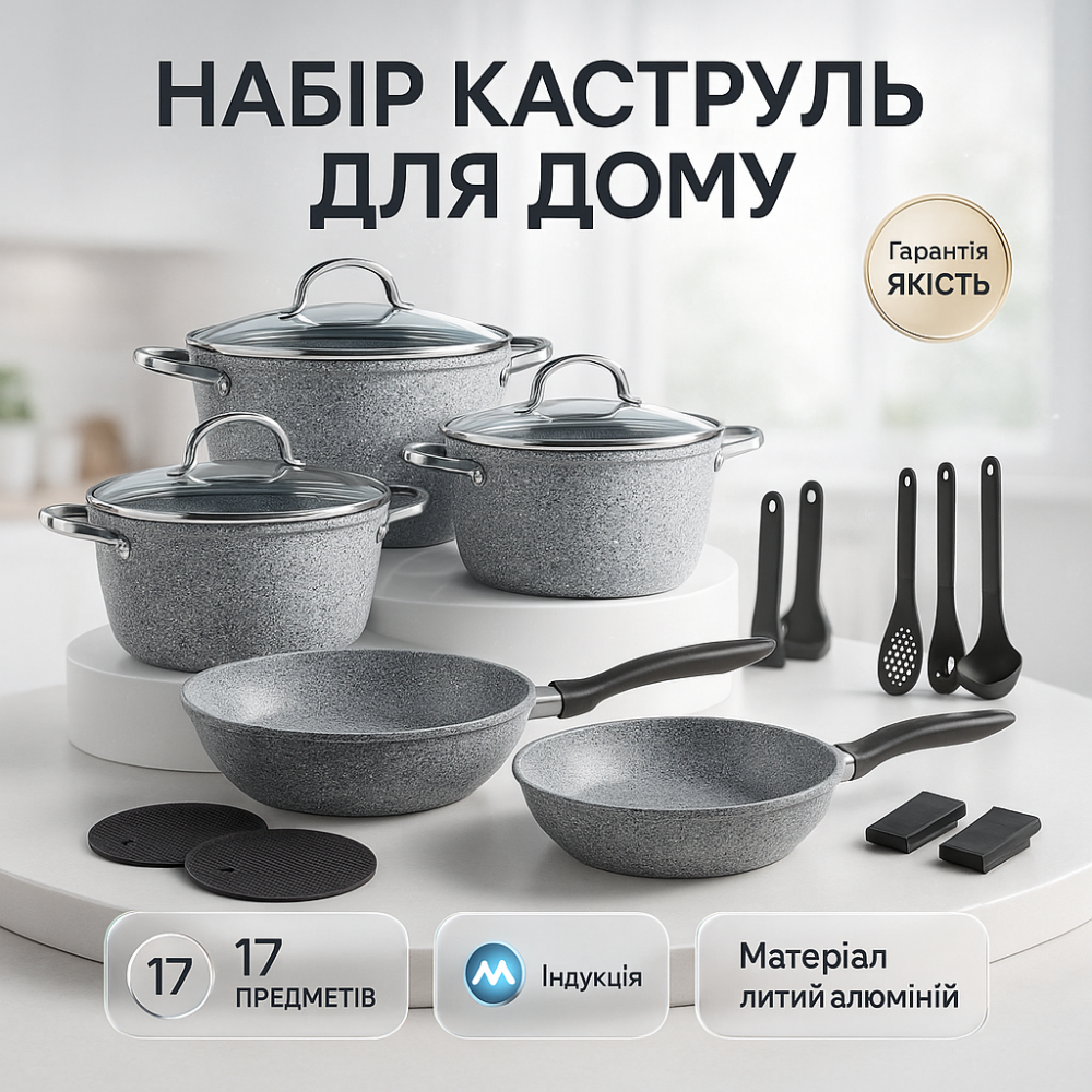 Набор высоких кастрюль, Набор кастрюль с прочным антипригарным покрытием качественных каструль LE-49 Львов - изображение 2