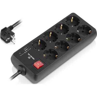 Сетевой удлинитель REAL-EL RS-PROTECT 805 1.8m, black (EL122300042) Винница