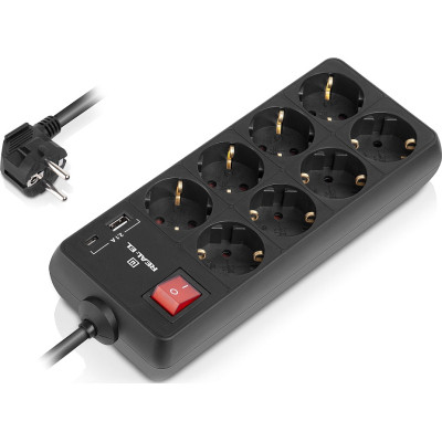 Сетевой удлинитель REAL-EL RS-PROTECT 805 1.8m, black (EL122300042) Винница - изображение 4