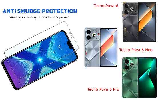 Защитное стекло NeoGlass для Tecno Pova 6, Pova 6 Neo, Pova 6 Pro – ультрапрозрачное и устойчивое Киев