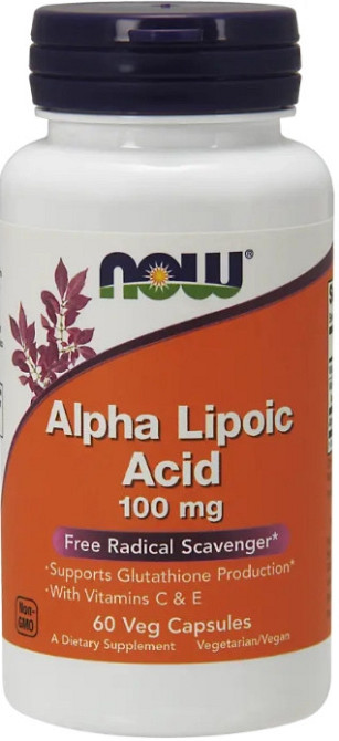 Альфа-ліпоєва кислота Now Foods Alpha Lipoic Acid 100 мг 60 капc Київ - фото 1