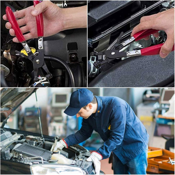 Знімач хомутів 18-54мм з гнучким тросом 630мм, кліщі для шлангів авто з фіксатором положення Київ