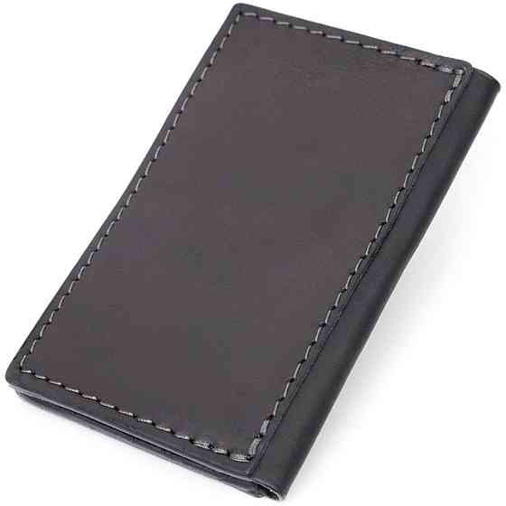 Надійний картхолдер з утримувачем для Apple AirTag з натуральної шкіри GRANDE PELLE 11605 Чорний Київ