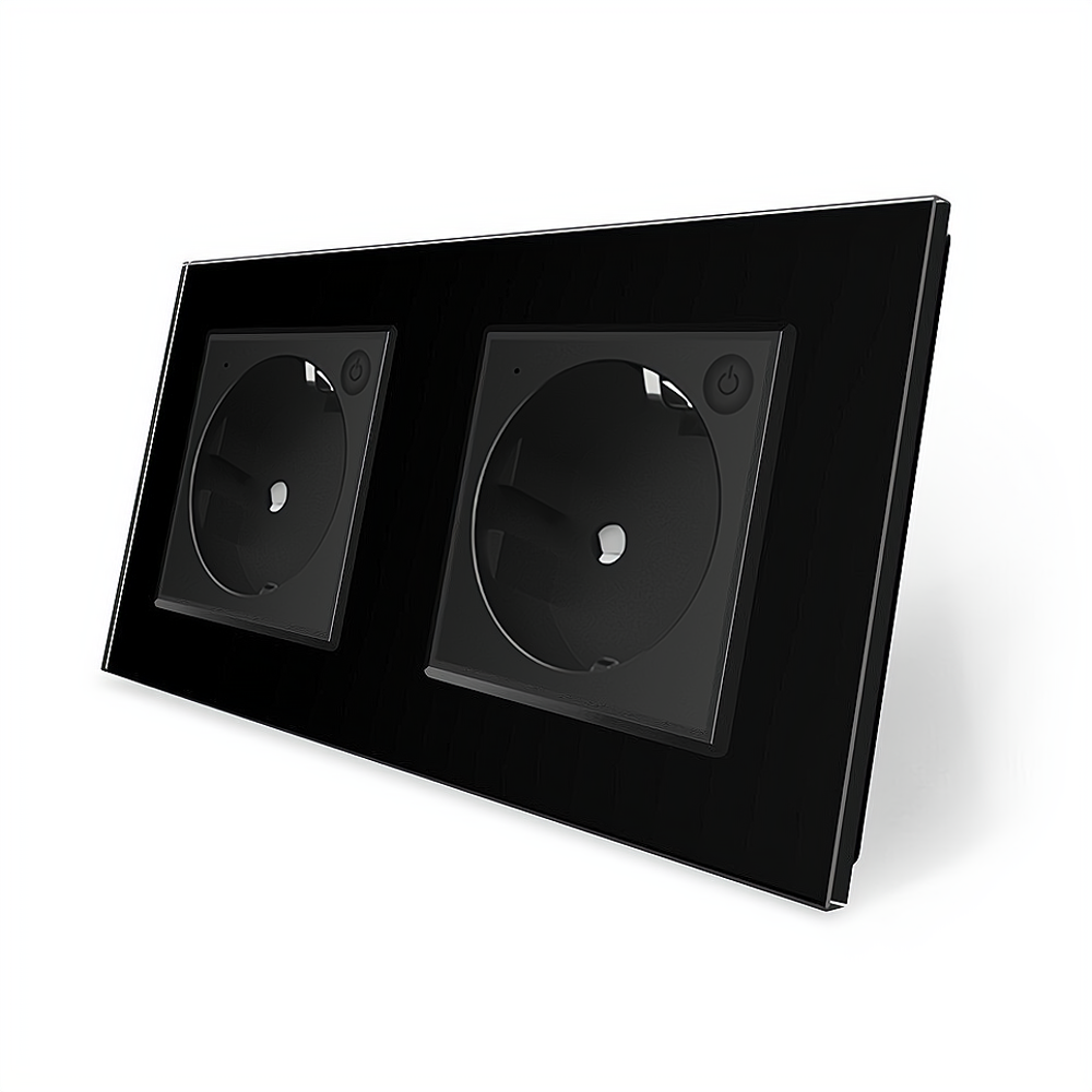 LIVOLO Двомісна розумна розетка ZigBee із заземленням Livolo чорний (VL-C7FCTC16AZ-4BP) Коломия - фото 2