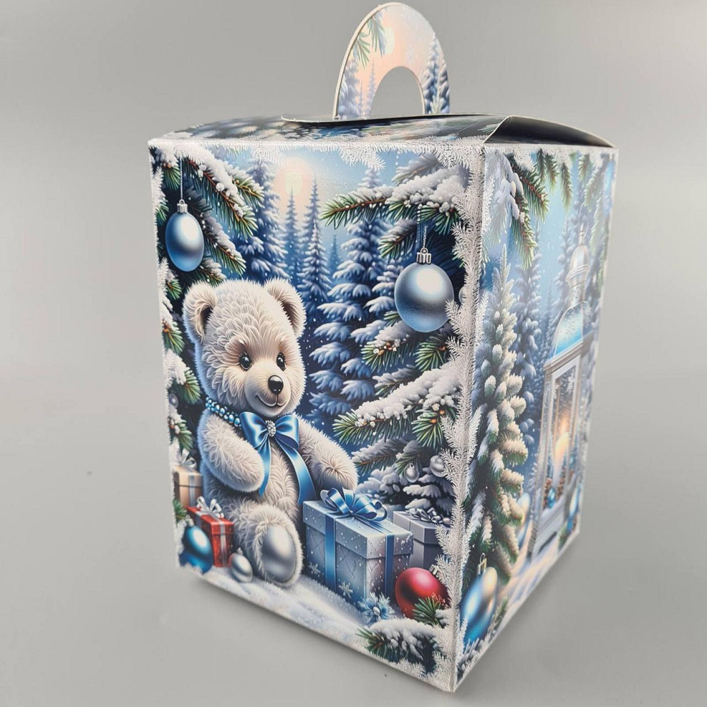 Новорічна подарункова картонна упаковка для цукерок (700 грм) No220 "Прозденний ліс" (1 шт.) Харків - фото 3