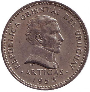 Монета 10 сентесимо. 1953 рік, Уругвай..(АР) Полтава - фото 1