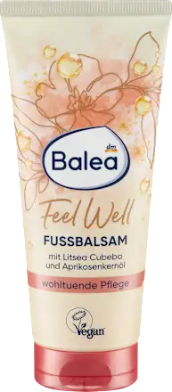 Balea Fußbalsam Feel Well mit Litsea Cubeba & Aprikosenkernöl Бальзам для ног с маслом литеи кубебы и абрикосовых косточек Львов