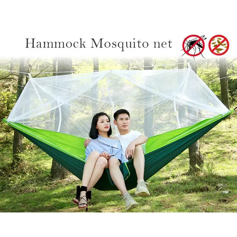 Подвесной гамак с москитной сеткой HIeha нейлоновый, с карманом, полный комплект Коломия - фото 5