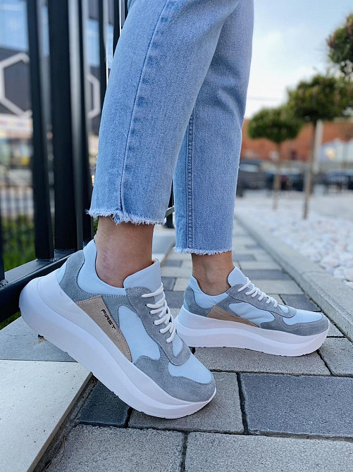 First Кросівки жіночі First 1907 блакитні (весна-осінь, шкіра натуральна) (4504) Коломыя - изображение 10