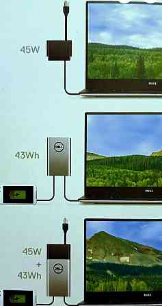 Павербанк для ноутбука Dell 45W + зарядка 2в1  7.4×5.0мм та 4.5×3.0мм. Киев