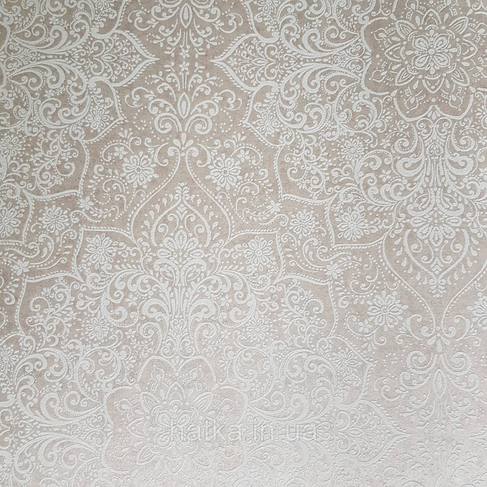 Шпалери флізелінові еко Rasch Kerala 0.53х10 м вензелі східний малюнок білі сріблясті бежеві Київ - фото 1