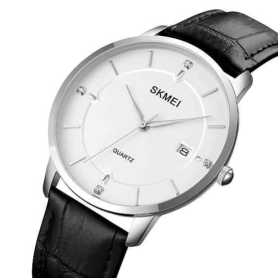 Skmei 1801LSIWT Silver-Black White Leather SBR Киев