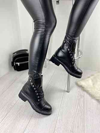Черевики жіночі D and V чорні натуральна шкіра зима висота 13см розмір 36р. (3032) Коломыя