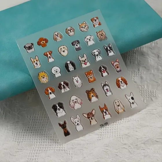 Наліпки для нігтів 5D поліуретанові – дизайн “Собаки”, 1 аркуш Київ