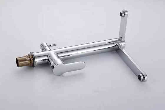 Смеситель для кухни для фильтрованной воды двухрычажный, кран кухонный с двойной ручкой WanFan Хром Каменец-Подольский