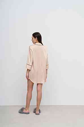 Жіноча нічна сорочка подовжена шовкова Молочний M Харків