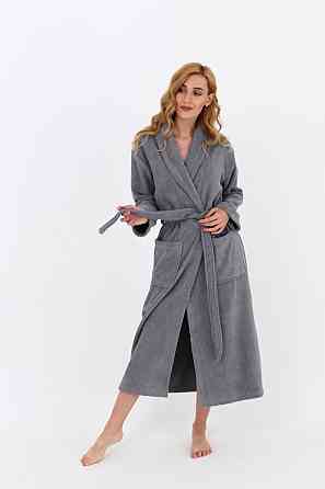 Жіночий халат Ideal Textile банний махровий сірий XXL (56860465) Чернівці