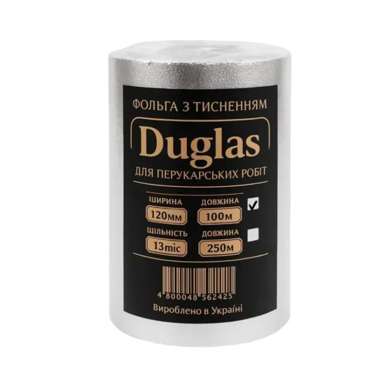 Фольга перукарська DUGLAS тиснена 12 см × 100 м, 13 мкм (Апельсинка) Київ
