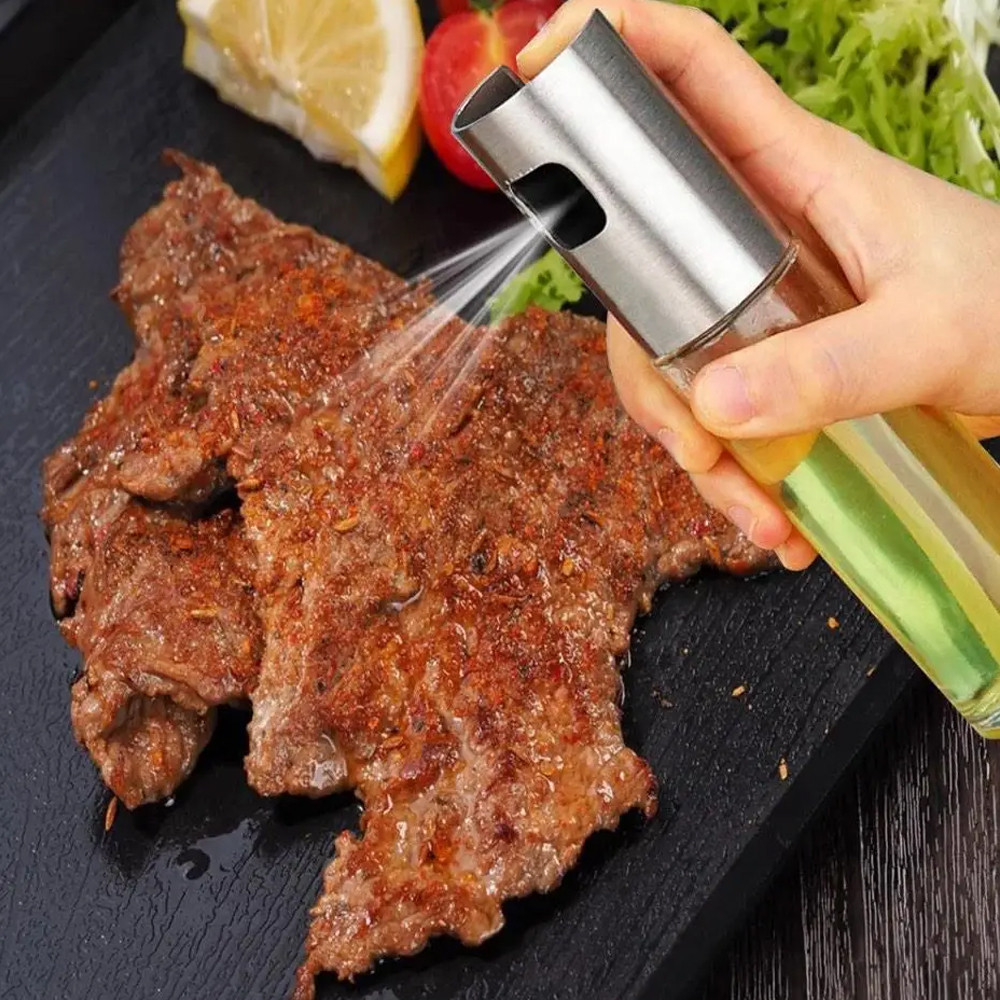 Розпилювач для олії 100мл, OIL BOTTLE / Скляна пляшечка-спрей для олії та соусу / Кухонний диспенсер Київ - фото 8