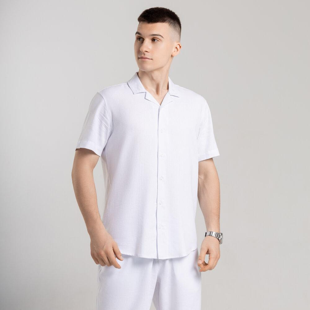 Чоловіча сорочка з коротким рукавом біла Pobedov Marsel Київ - фото 1