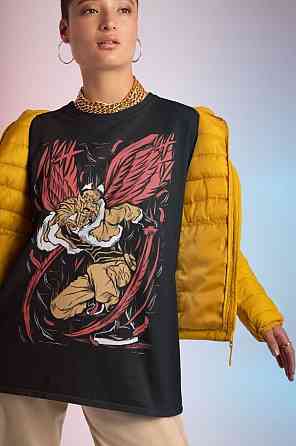 Футболка мужская аниме Моя геройская академия оверсайз (S/M/L) Черний AnimeJ1212 Днепр