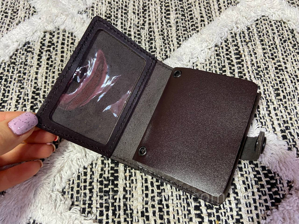 Обкладинка "Національна поліція" на кнопці під жетон із натуральної шкіри Київ - фото 2