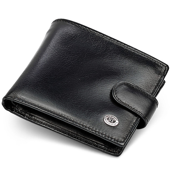 Мужское портмоне из натуральной кожи ST Leather В104 Черный Киев - изображение 1