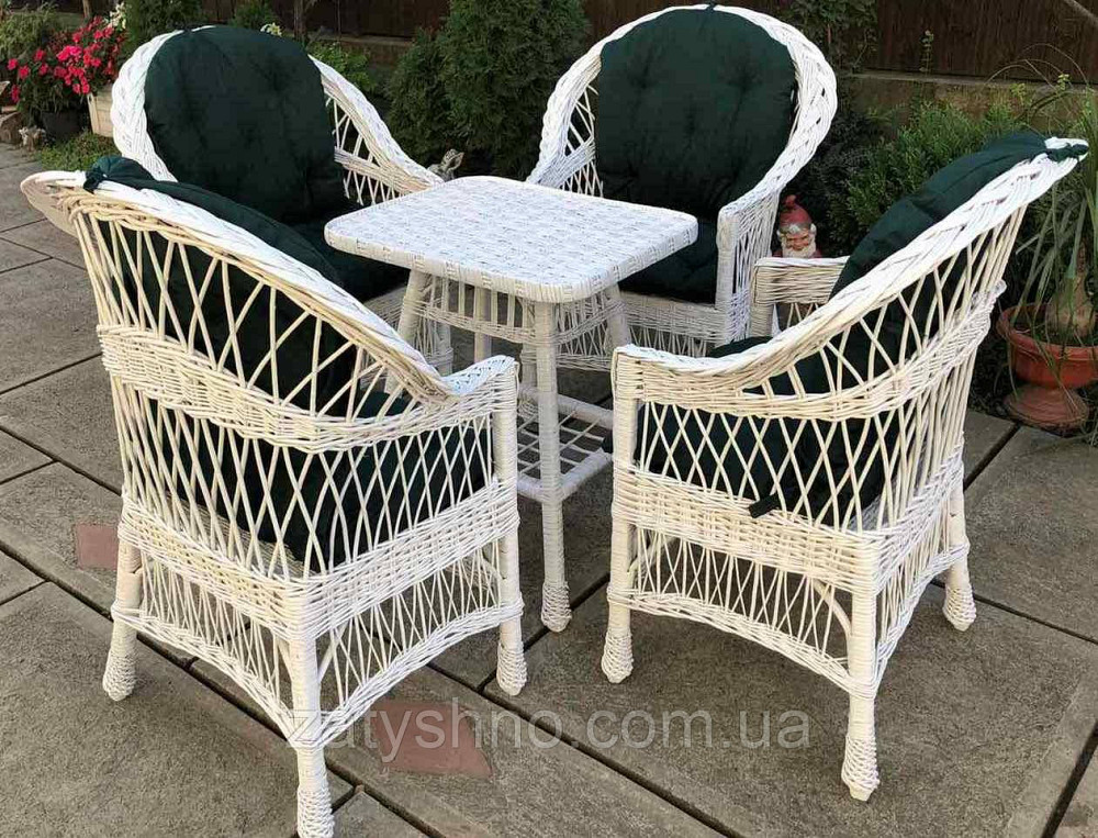 Набор плетеной мебели из лозы |Мебель из лозы белая  |мебель плетеная белая со столом Киев - изображение 2