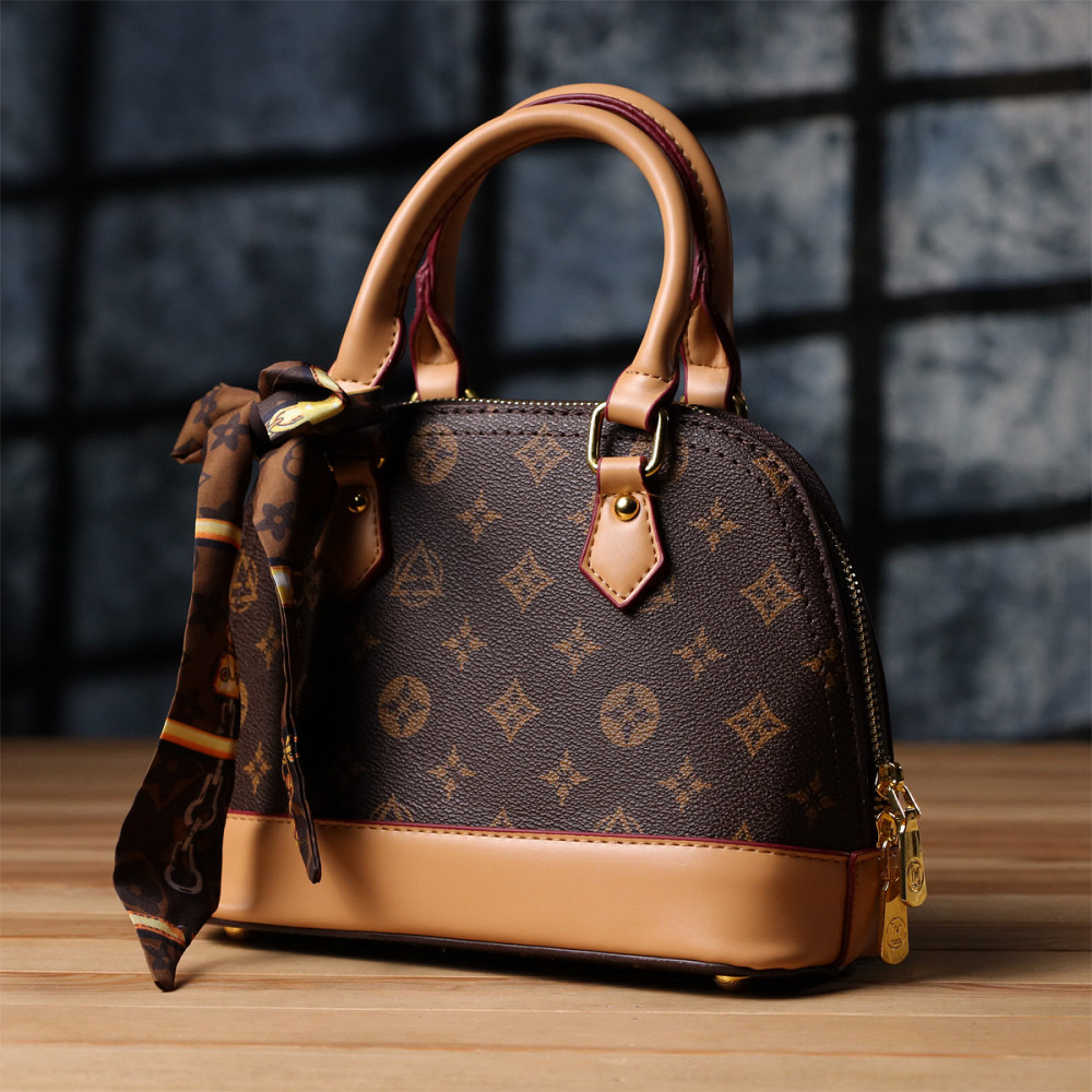 Каркасна жіноча сумка з екошкіри Vintage sale_15152 Коричневий Київ - фото 7