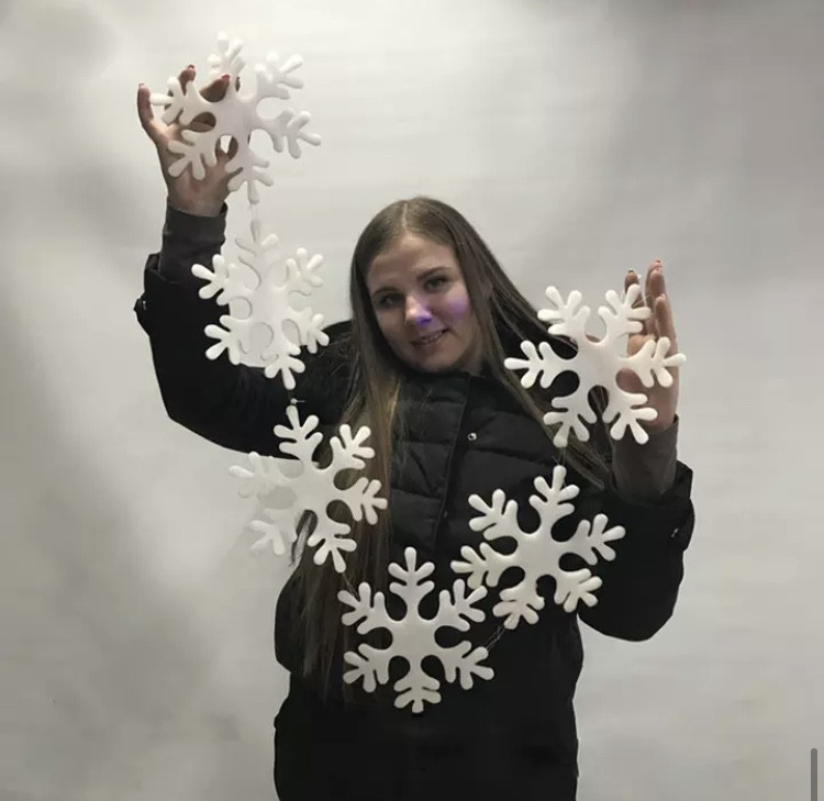 Набор новогодних снежинок, діаметр 20 см, в наборі 6 шт, новорічна гірлянда Київ - фото 6