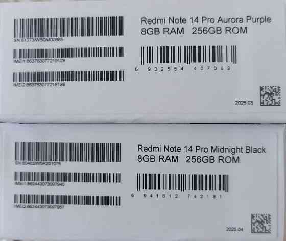 Смартфоны Xiaomi Redmi Note 14 pro 8/256GB black/ Purple новые. Киев