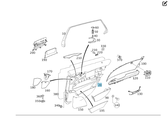 Mercedes-Benz  A2117304096 9E65 Карта задніх правих дверей чорна Classic E-class W211 E-class S211 Одесса - изображение 2