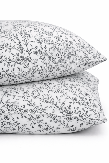 Комплект наволочок Ecotton 50х70 см фланель із бавовни White and Black білого кольору Коломыя - изображение 1