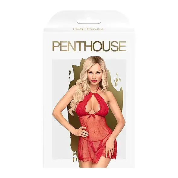 Комплект сорочка у стилі 60-х та трусики з доступом Penthouse - Libido Boost Red M/L Львів - фото 3