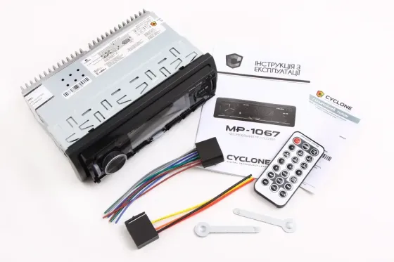 Автомагнітола «Cyclone» MP-1067 RGB BA BT/USB/MicroSD/ISO/дод. розєм/знімна пан./ПДУ/iCar Link Вінниця