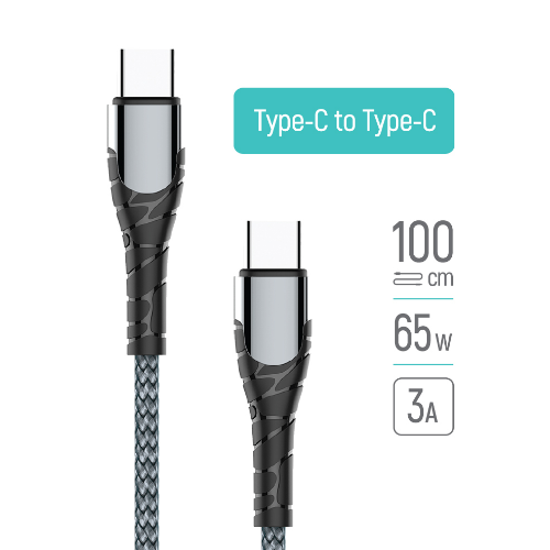 Кабель USB PD Type-C/Type-C ColorWay CW-CBPDCC040-GR 3,0A 65W 1м сірий Житомир